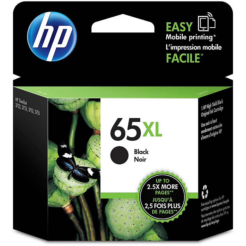 HP 65XL (HEWN9K04AN) Original High Yield Inkjet Ink Cartridge - Black - 1 Each