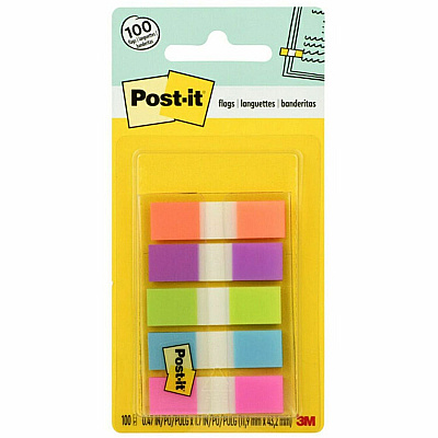 Post-it Flags in On-the-Go Dispenser - Bright Colors (MMM6835CB2)