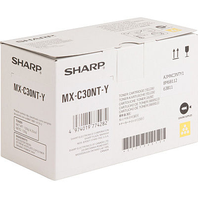 Sharp Original Standard Yield Laser Toner Cartridge - Yellow - 1 Each (SHRMXC30NTY)