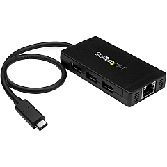 StarTech Hub Usb C 3 Port Gbe C To A, Power Adapt (HB30C3A1GE)