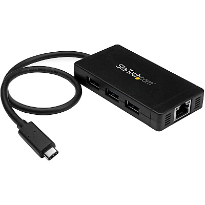 StarTech Hub Usb C 3 Port Gbe C To A, Power Adapt (HB30C3A1GE)