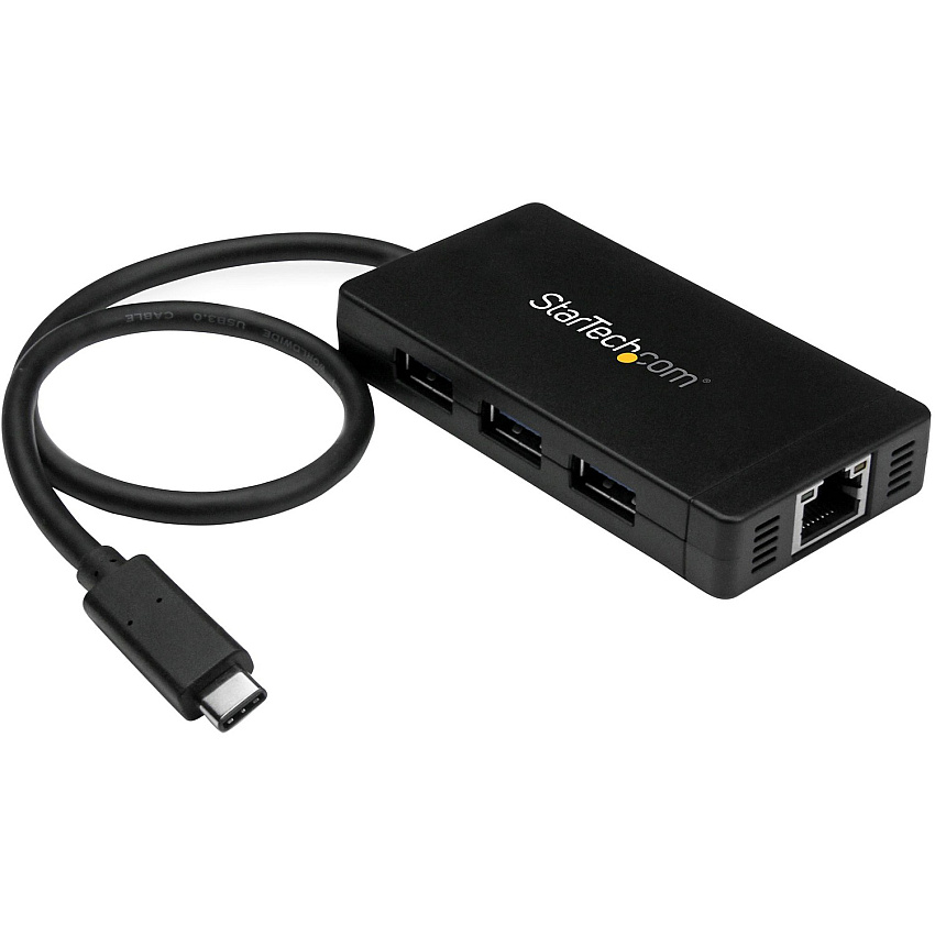 StarTech Hub Usb C 3 Port Gbe C To A, Power Adapt (HB30C3A1GE)