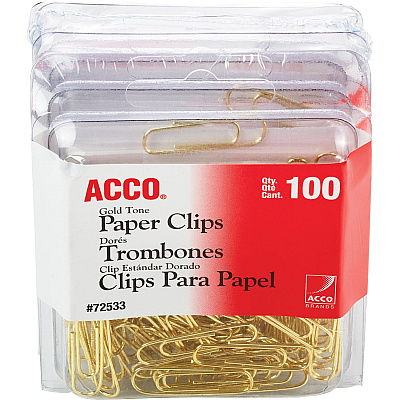 ACCO Gold Tone Paper Clips (ACC72554)