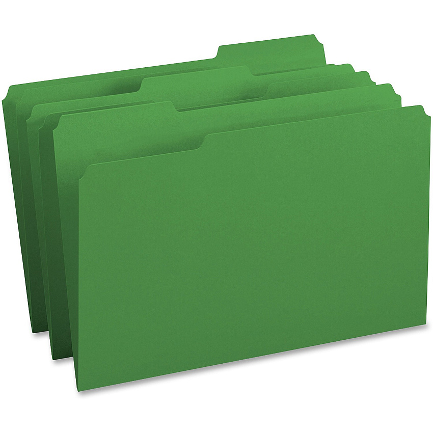 Business Source 1/3 Tab Cut Legal Recycled Top Tab File Folder (BSN99721)