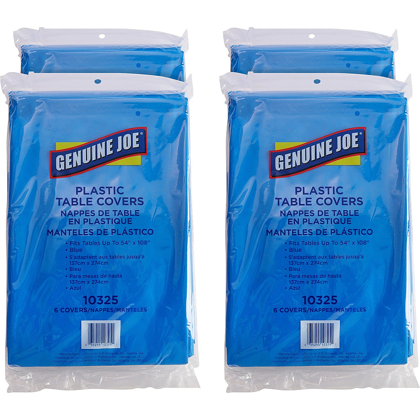 Genuine Joe Plastic Rectangular Table Covers (GJO10325CT)
