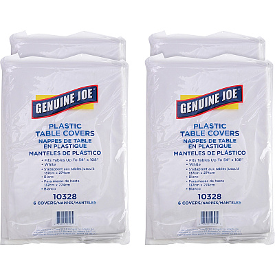 Genuine Joe Plastic Rectangular Table Covers (GJO10328CT)