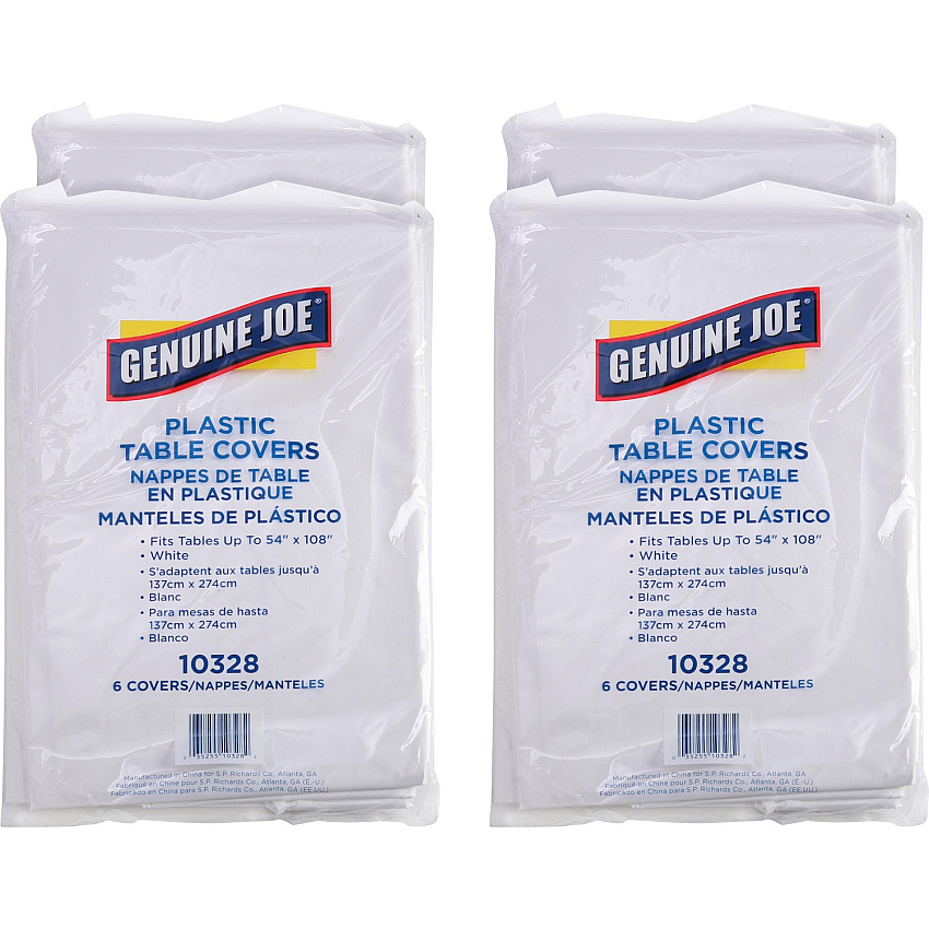 Genuine Joe Plastic Rectangular Table Covers (GJO10328CT)
