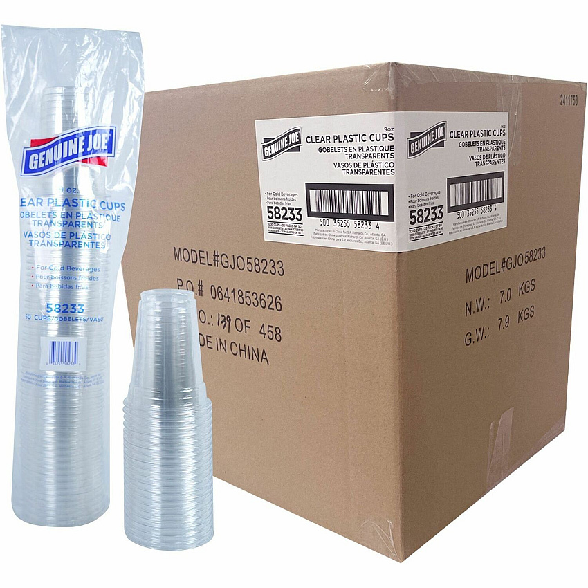 Genuine Joe 9 oz Clear Plastic Cups (GJO58233CT)