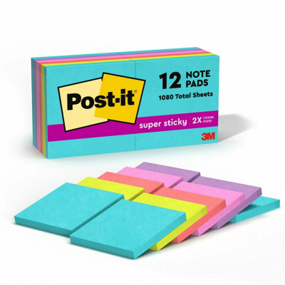 Post-it Super Sticky Notes - Supernova Neons Color Collection (65412SSMIA)