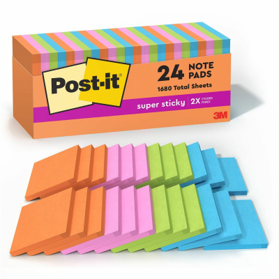 Post-it Super Sticky Notes - Energy Boost Color Collection (65424SSAU)