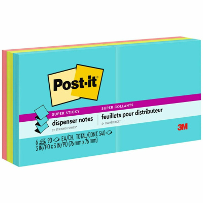 Post-it Super Sticky Dispenser Notes - Supernova Neons Color Collection (R3306SSMIA)