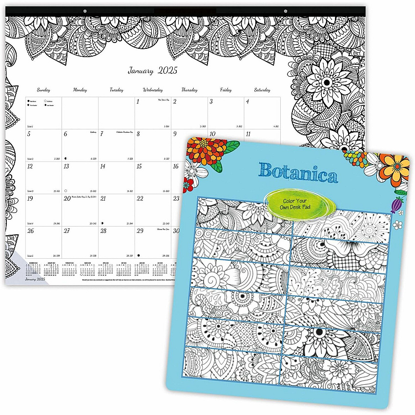 Blueline DoodlePlan Desk Pad - Botanica (C2917311)