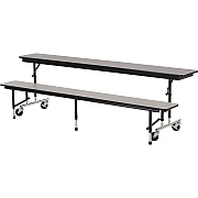 Virco MTC Series Mobile Convertible Bench Table 96" x 15" Top (MTC8GYNEBBLK)