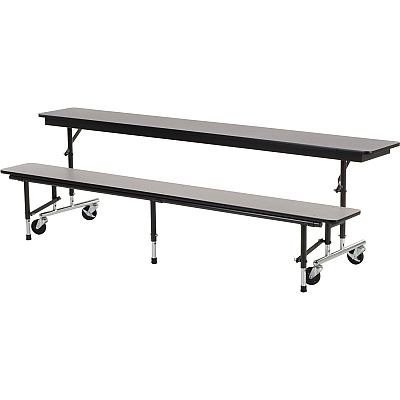 Virco MTC Series Mobile Convertible Bench Table 96" x 15" Top (MTC8GYNEBBLK)