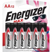 Energizer MAX Alkaline AA Batteries, 12 Pack (E91BW12EM)