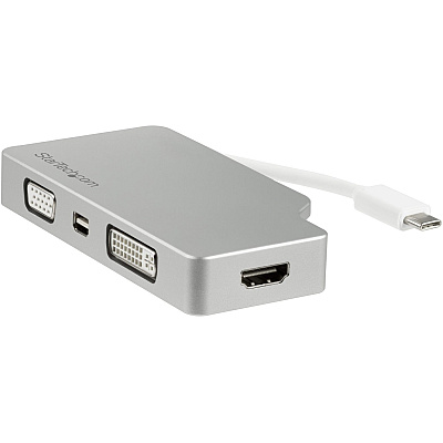 StarTech Usb-c Multiport Adapter - 4-in-1 Usb-c Video Adapter - Silver - 4k 30hz (CDPVGDVHDMDP)