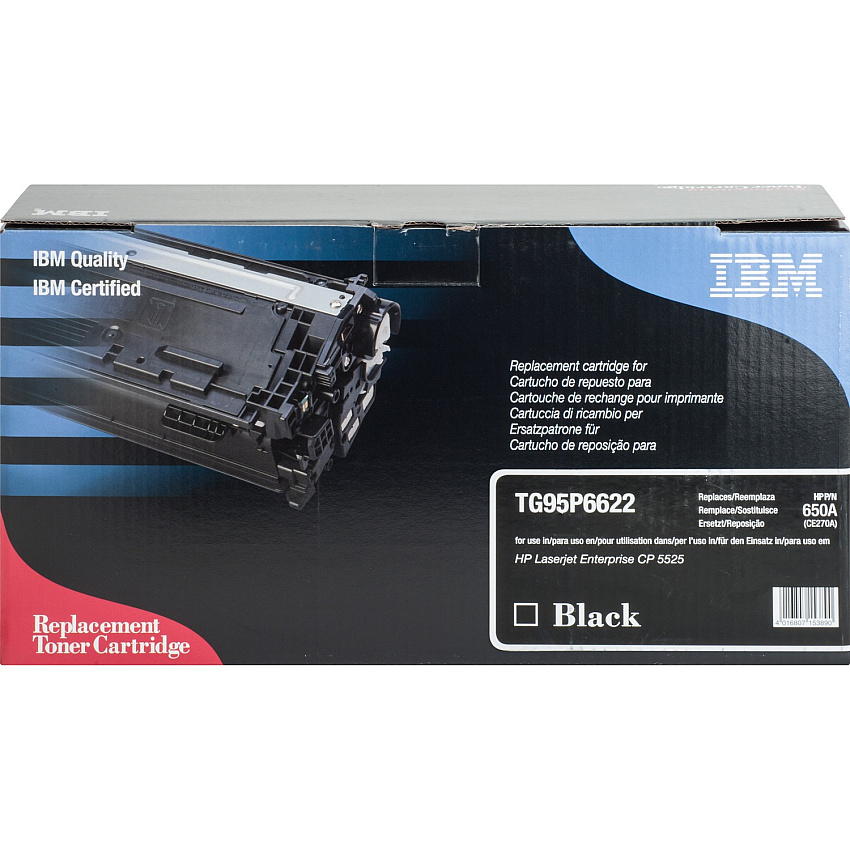 IBM Remanufactured Laser Toner Cartridge - Alternative for HP 650A (CE270A) - Black - 1 Each (IBMTG95P6622)