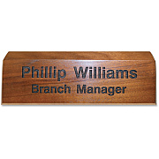Xstamper Engraved Walnut Desk Sign (K82)