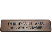 Xstamper Engraved Walnut Desk Sign (K83)