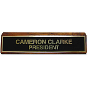 Xstamper Wood Base Brass Plated Desk Sign (K89)