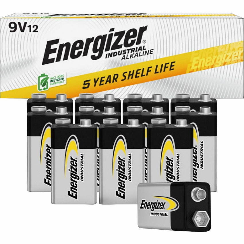 Energizer 9-Volt Industrial Alkaline Batteries, 12-Pack (EVEEN22CT)