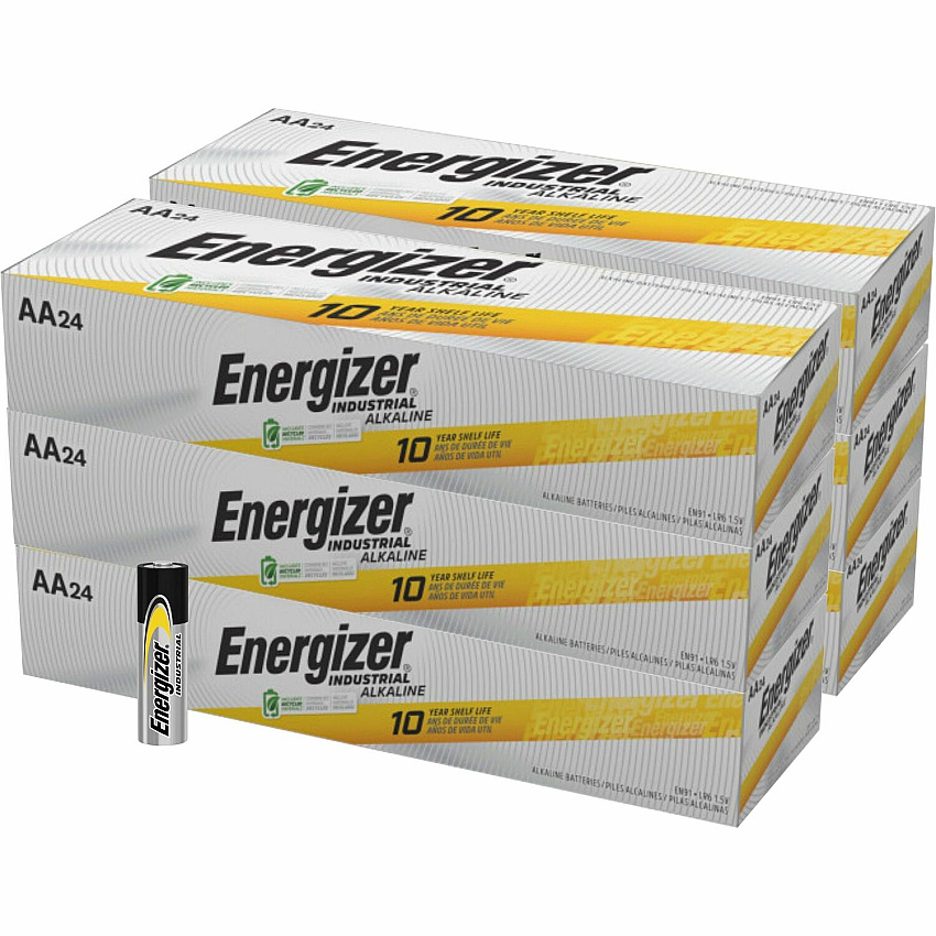 Energizer Industrial Alkaline AA Battery Boxes of 24 (EVEEN91CT)