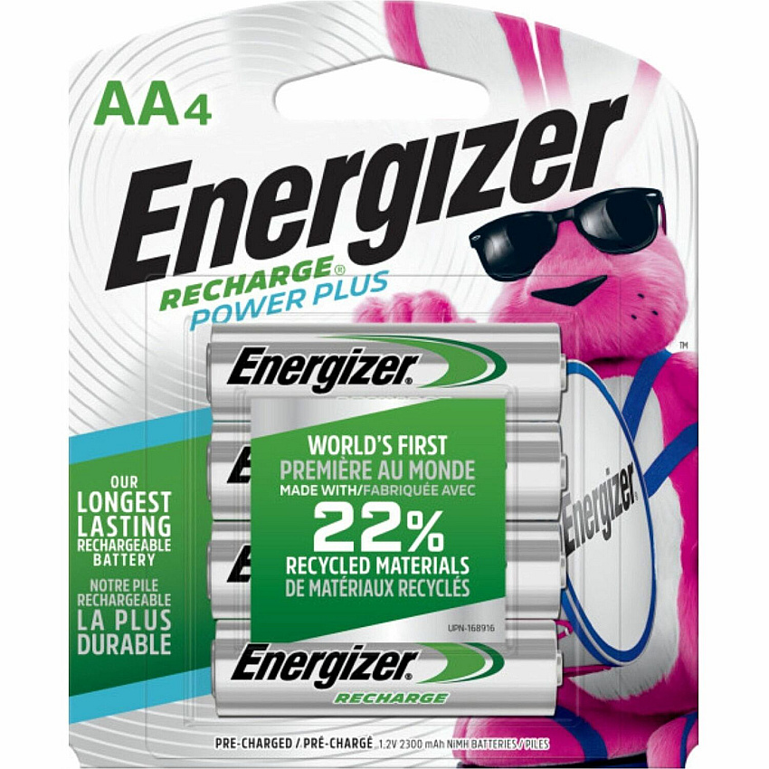 Energizer Recharge Power Plus Rechargeable AA Battery 4-Packs (EVENH15BP4CT)