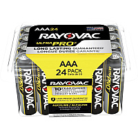 Rayovac Ultra Pro Alka AAA Batteries Storage Pack of 24 (RAYALAAA24PPJCT)