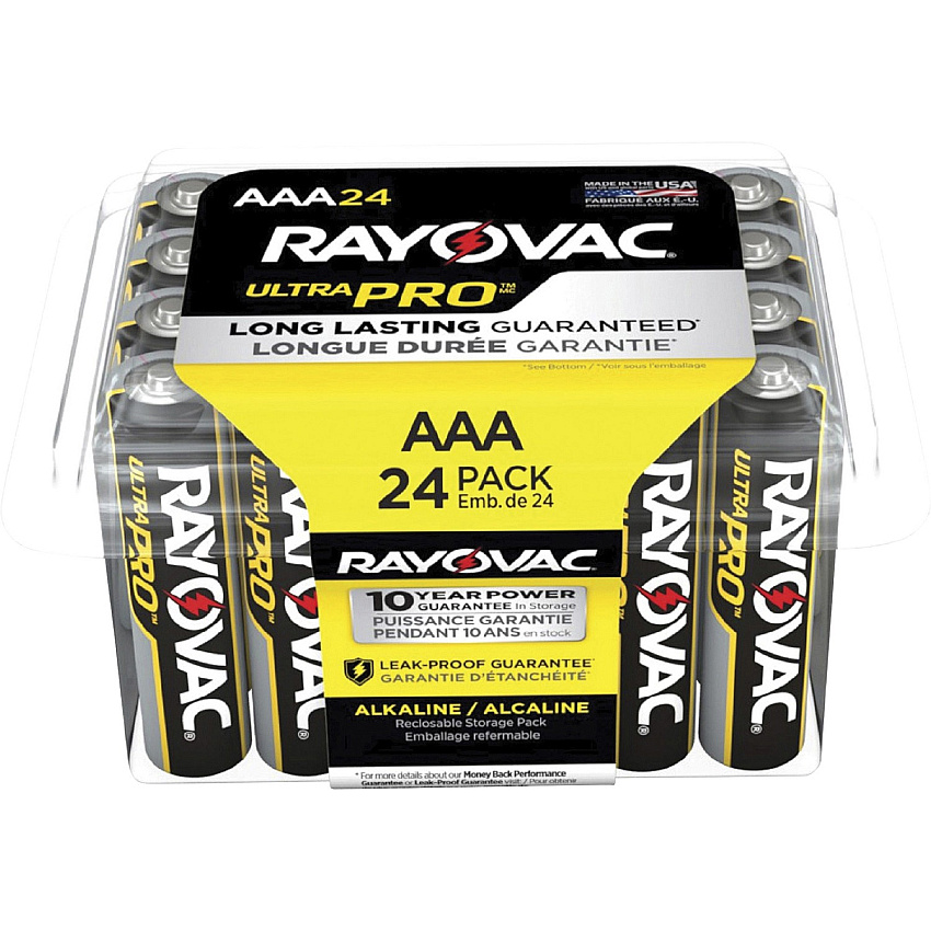 Rayovac Ultra Pro Alka AAA Batteries Storage Pack of 24 (RAYALAAA24PPJCT)
