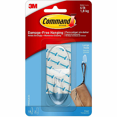 Command Large Hook with Clear Strips (MMM17093CLRES)