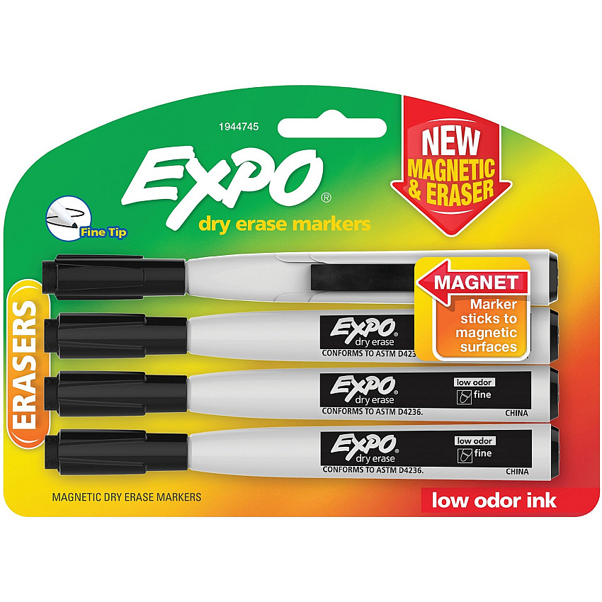 EXPO Eraser Cap Fine Magnetic Dry Erase Markers (SAN1944745)