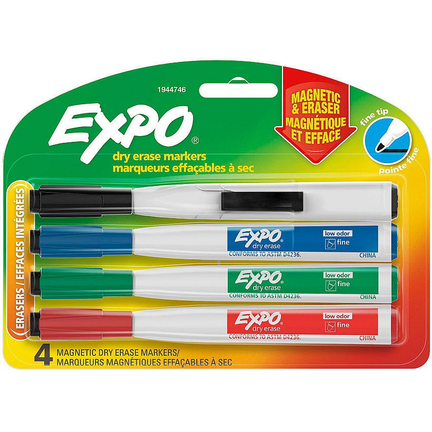 EXPO Eraser Cap Fine Magnetic Dry Erase Markers (SAN1944746)