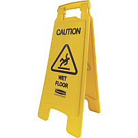 Rubbermaid Commercial Caution Wet Floor Safety Sign (RCP611277YWCT)