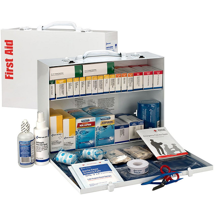 First Aid Only 2-Shelf First Aid Cabinet with Medications - ANSI Compliant (FAO90573)