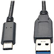 Eaton Tripp Lite Series USB-C to USB-A Cable (M/M), USB 3.2 Gen 2 (10 Gbps), Thunderbolt 3 Compatible, 3 ft. (0.91 m) (TRPU428003G2)