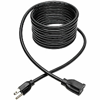 Eaton Tripp Lite Series Power Extension Cord, NEMA 5-15P to NEMA 5-15R - Heavy-Duty, 15A, 120V, 14 AWG, 15 ft. (4.57 m), Black (P024015)