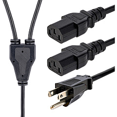 StarTech 10ft Power Y Cord, Nema 5-15p To 2x C13 (PXT101Y10)