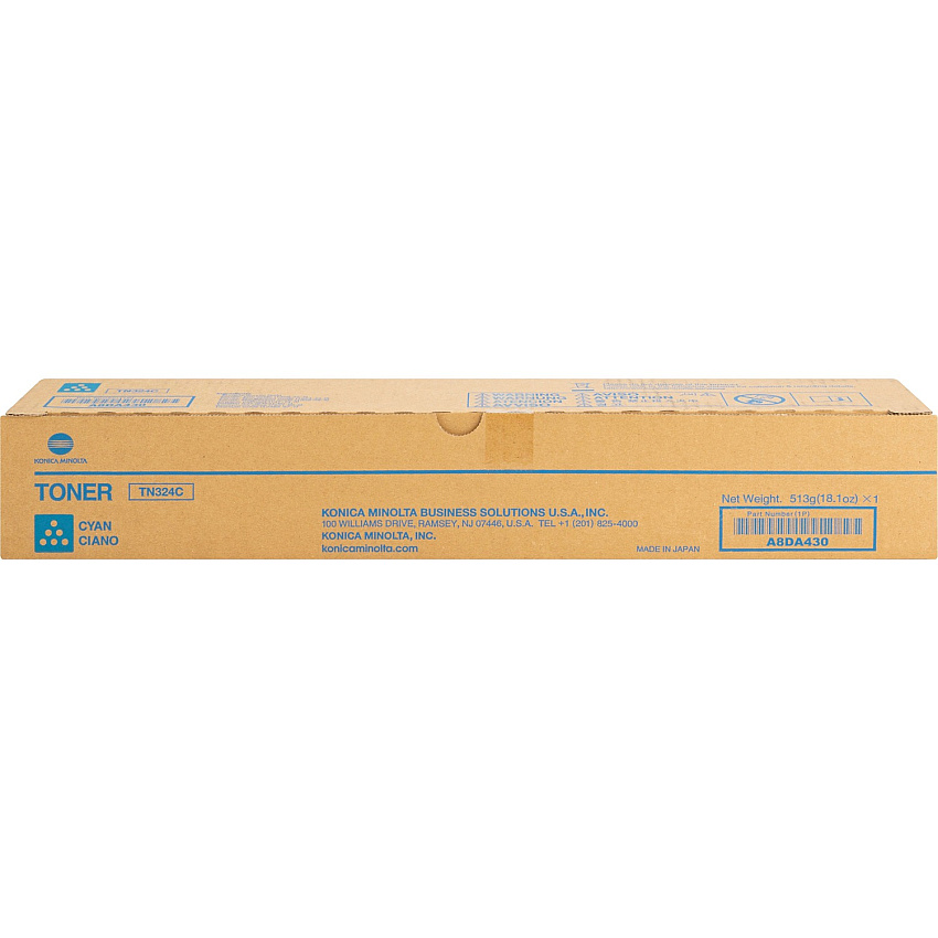 Konica Minolta Original Laser Toner Cartridge - Cyan - 1 Each (KNMTN324C)