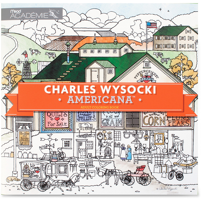 Mead Americana Adult Coloring Book Printed Book (54014)