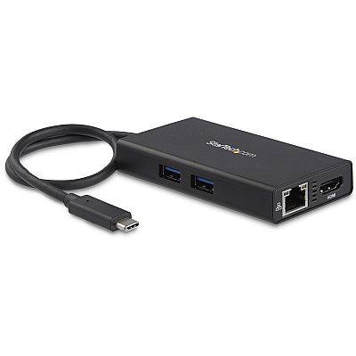 StarTech Usb C Multiport Adapter With Hdmi - 4k - Mac & Windows - 60w Pd - Portable Docking Station For Laptop W/ 2x Usb 3.0 Ports And Gigabit Ethernet Port (DKT30CHPD)