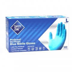 Safety Zone Powdered Blue Nitrile Gloves (GNDRLG1M)