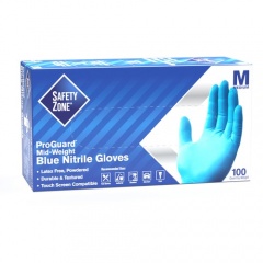 Safety Zone Powdered Blue Nitrile Gloves (GNDRMD1M)