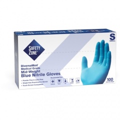 Safety Zone Powder Free Blue Nitrile Gloves (GNEPSM1)