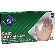 Safety Zone Powdered Clear Vinyl Gloves (SZNGVDRSM1)
