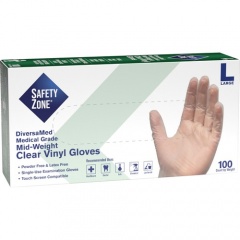 Safety Zone Powder Free Clear Vinyl Gloves (GVEPLG1C)