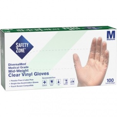 Safety Zone Powder Free Clear Vinyl Gloves (GVEPMD1C)
