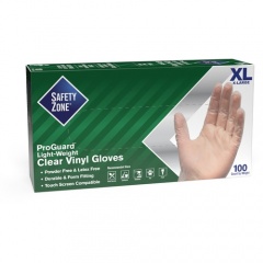 Safety Zone Powder Free Clear Vinyl Gloves (GVP9XLHH)