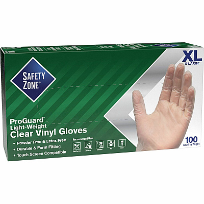 Safety Zone Powder Free Clear Vinyl Gloves (SZNGVP9XLHH)