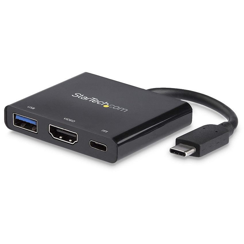 StarTech Usb C Multiport Adapter With Hdmi & Usb 3.0 Port - 60w Pd - 4k 30hz - Mac & Windows - Usb Type C All In One Video Adapter (CDP2HDUACP)
