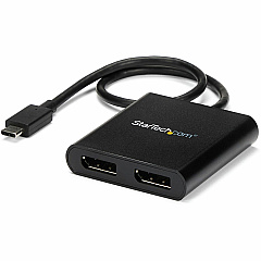 StarTech 2-port Usb-c To Displayport Mst Hub - 4k 30hz - Multi-stream Transport Hub For Usb C Windows Devices - Thunderbolt 3 Compatible (MSTCDP122DP)